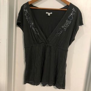 Dark gray beaded top